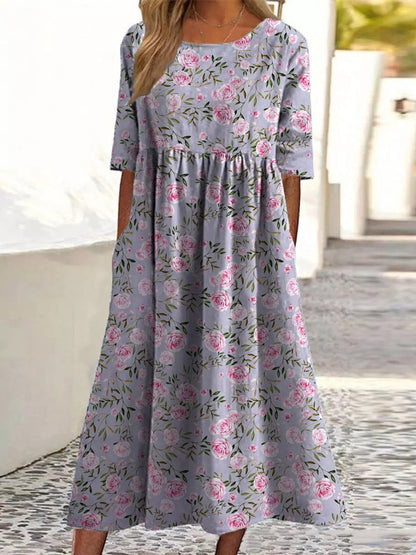 Embroidered-Elegance Midi Dress