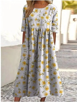 Embroidered-Elegance Midi Dress