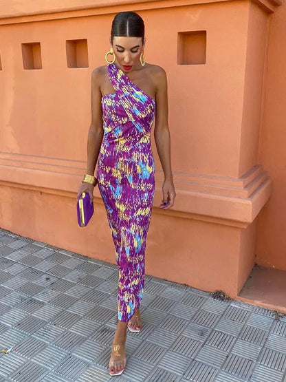 Cooling Shoulder-Drape Dress