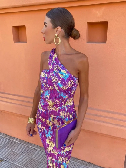 Cooling Shoulder-Drape Dress