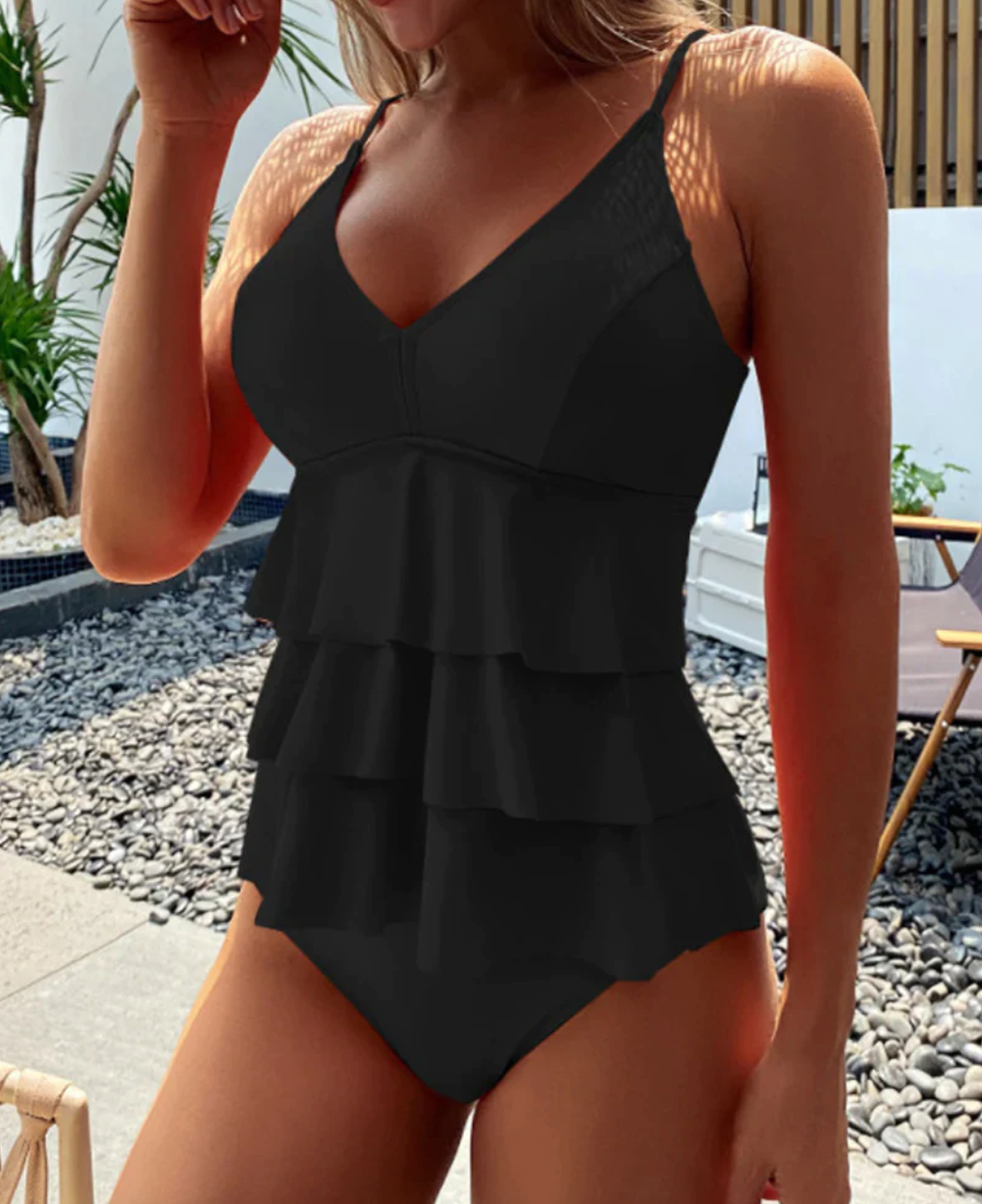 Elegant V-Neck Swimsuit