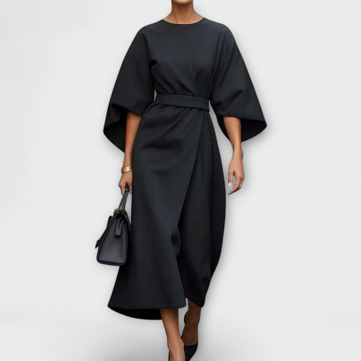 Elegant Lantern-Sleeve Dress