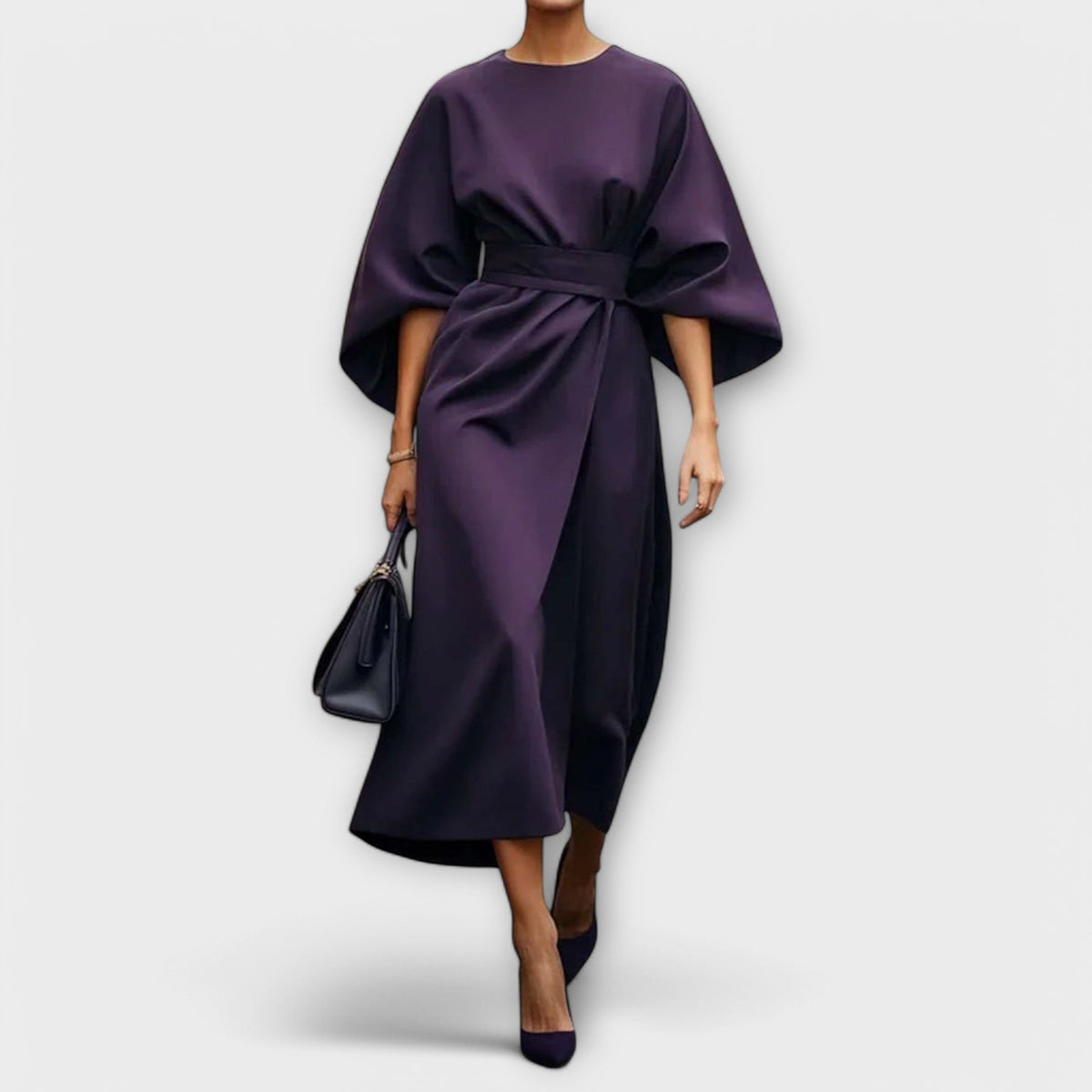 Elegant Lantern-Sleeve Dress