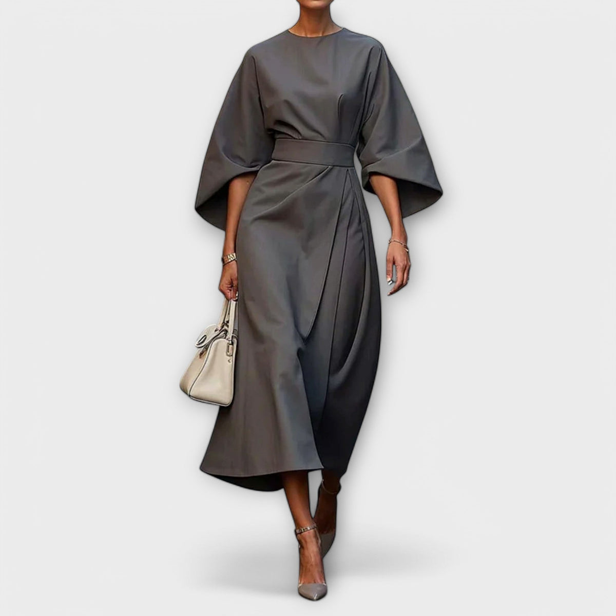 Elegant Lantern-Sleeve Dress