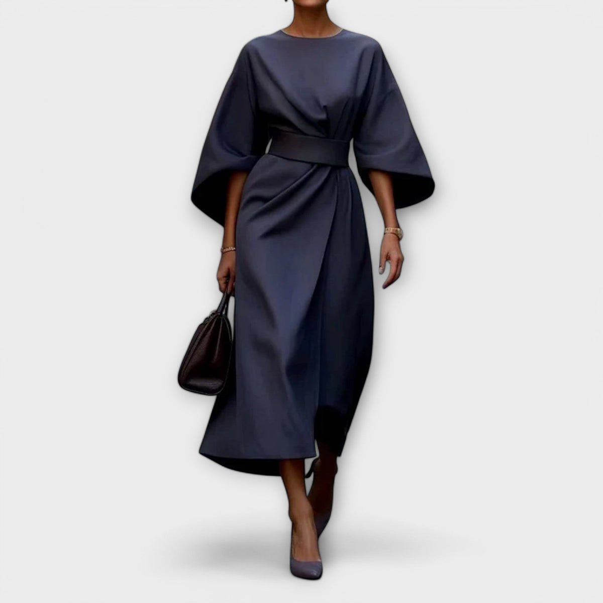 Elegant Lantern-Sleeve Dress