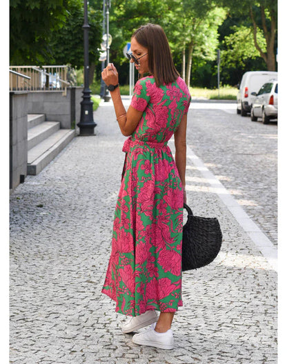 Graceful V-Neck Elegant Dress