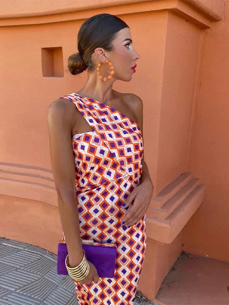 Cooling Shoulder-Drape Dress