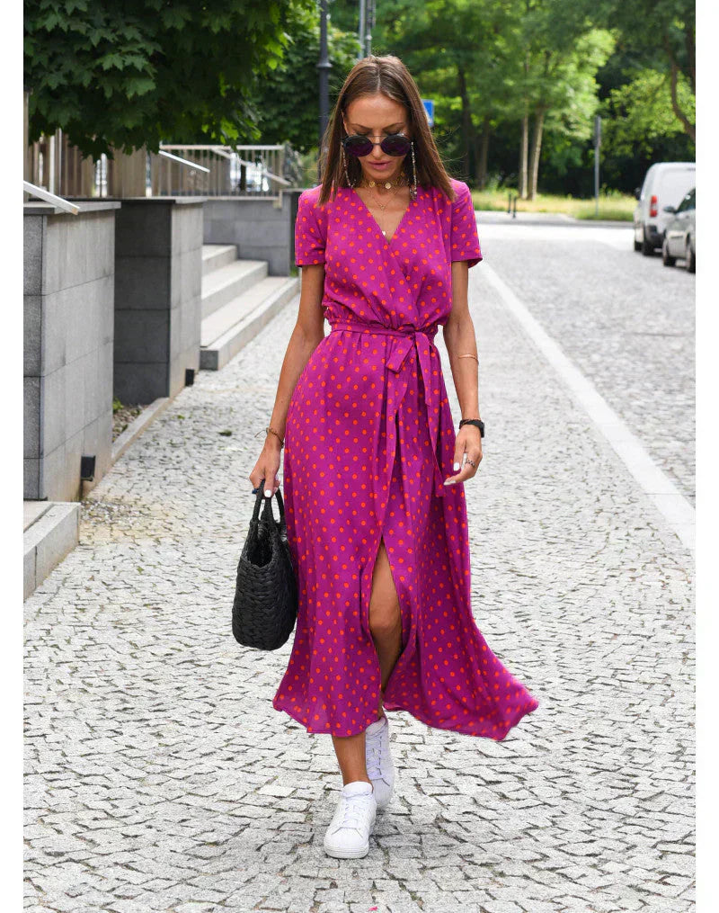 Graceful V-Neck Elegant Dress