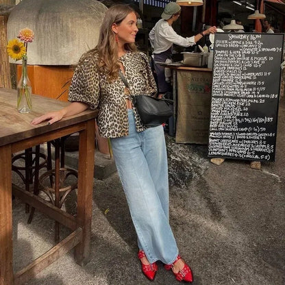 Effortlessly Chic Leopard Statement Blouse