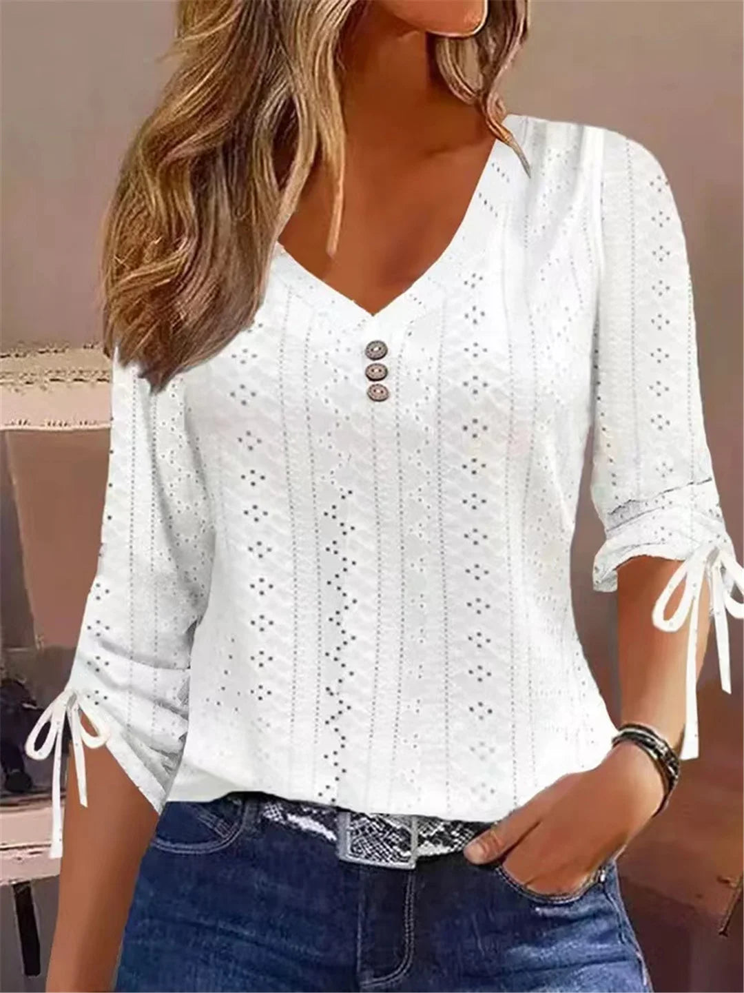 Cooling V-Neck Blouse