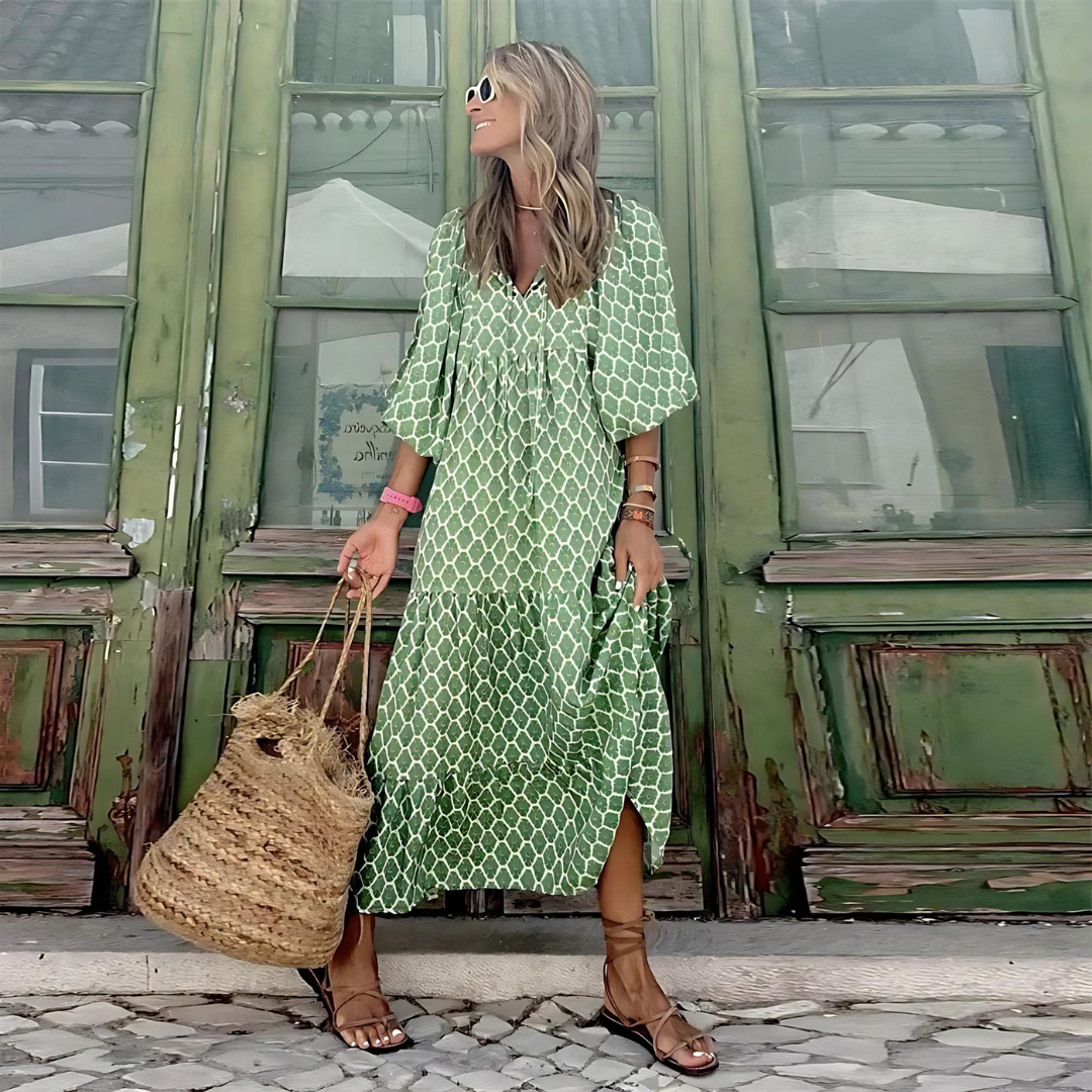 Breezy Geometric Spring Dress
