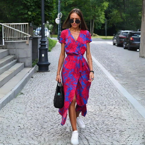 Graceful V-Neck Elegant Dress