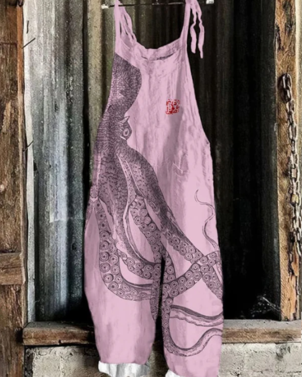 Crease-Resistant Floral Jumpsuit