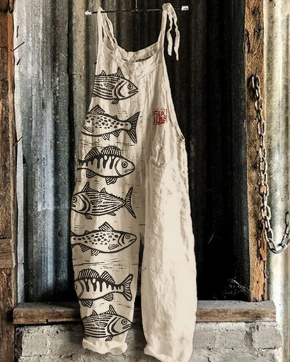Floral Waist-Defining Jumpsuit