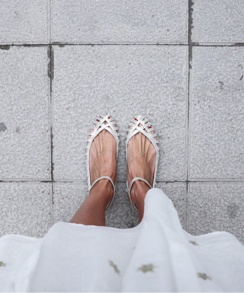 Woven Ankle-Strap Ballerina
