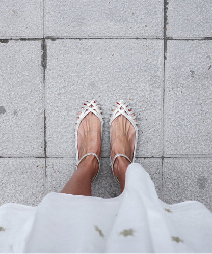 Woven Ankle-Strap Ballerina