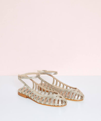 Woven Ankle-Strap Ballerina