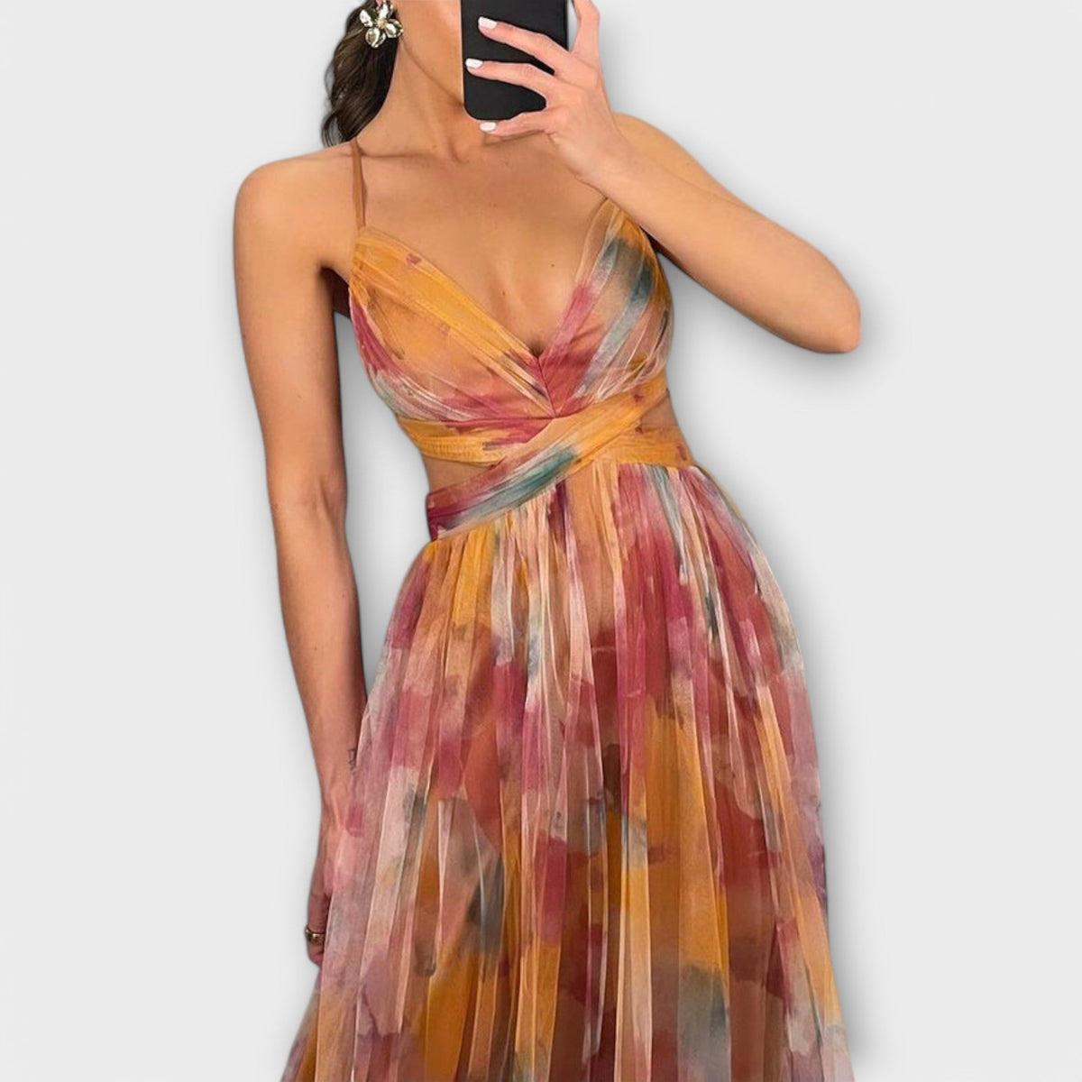 Slimming Mesh Maxi Dress