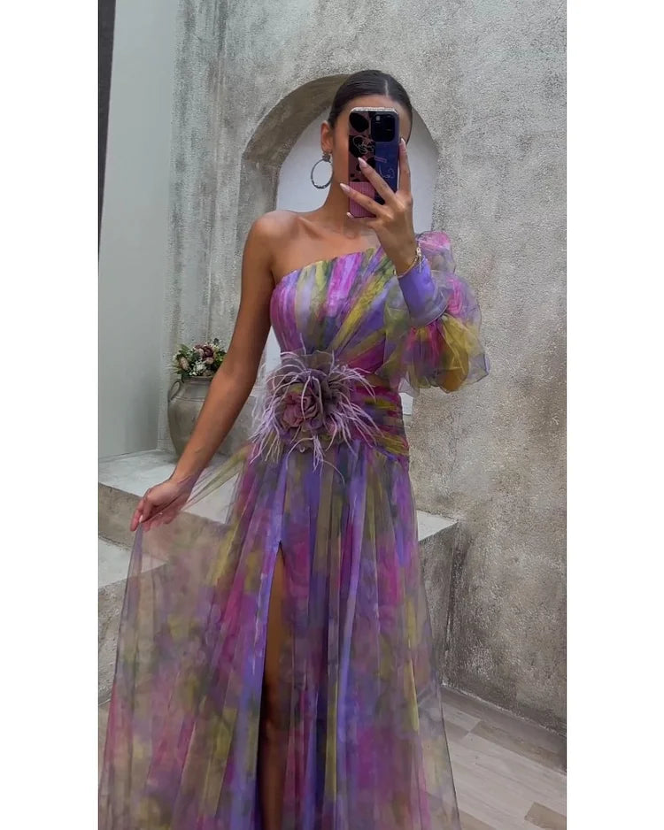 Elegant Figure Enhancing Long Sleeve Dress
