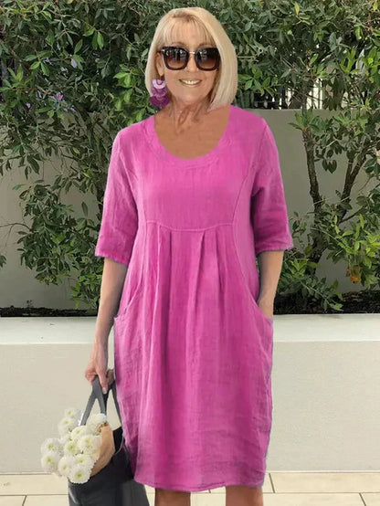 Versatile Comfort: Cotton Midi Dress