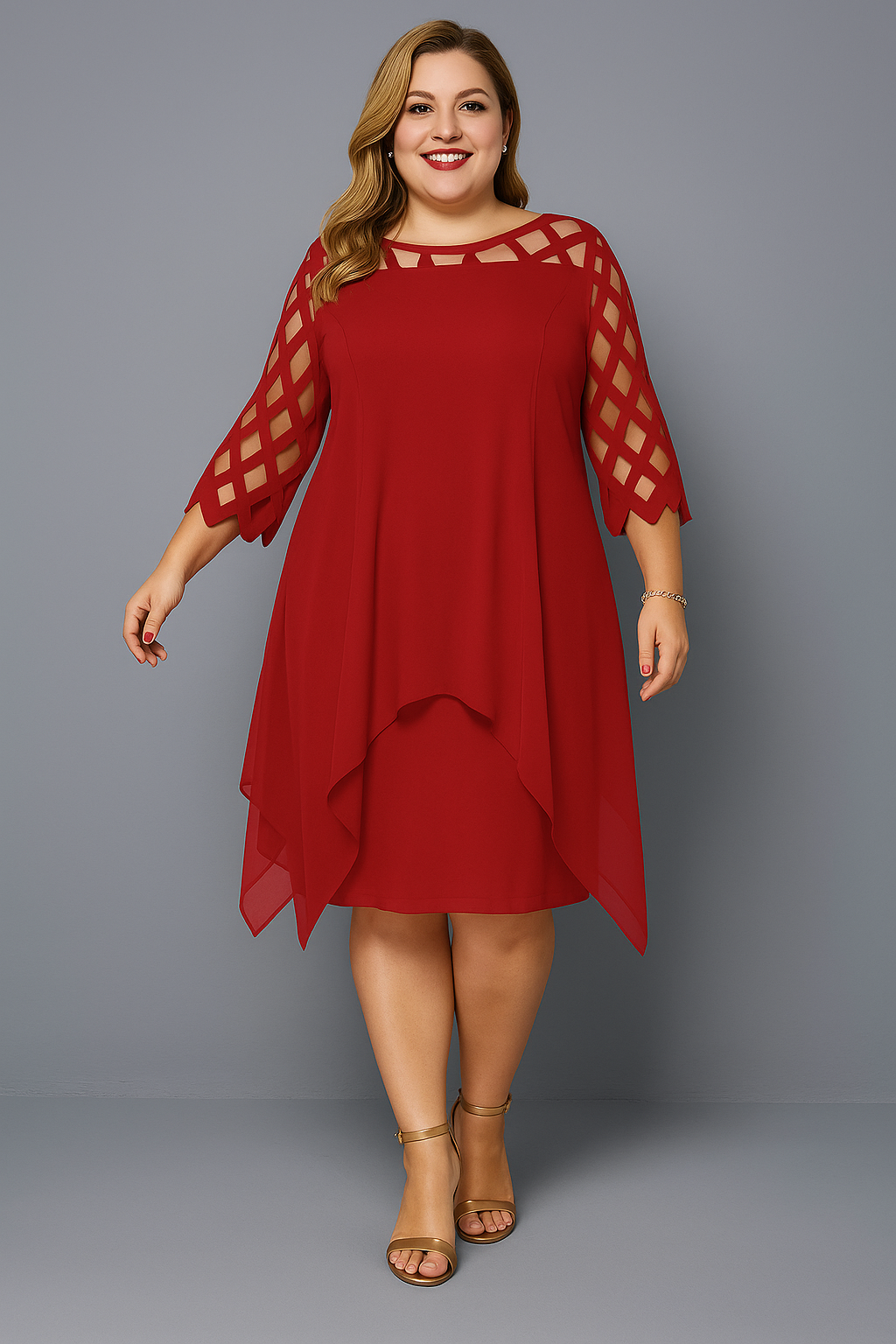 Graceful Lace Midi Dress