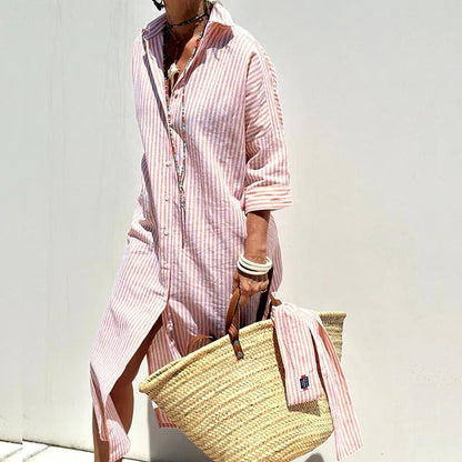 Elegant Striped Eco-Soft Dress
