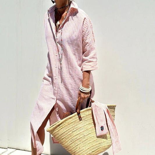 Elegant Striped Eco-Soft Dress