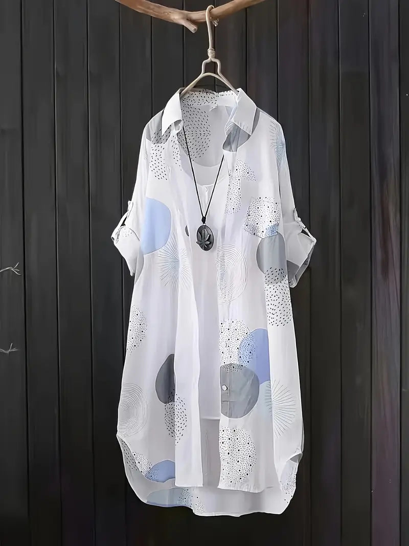 Easy-Care Geometric Blouse