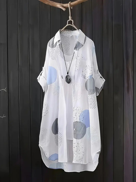 Easy-Care Geometric Blouse