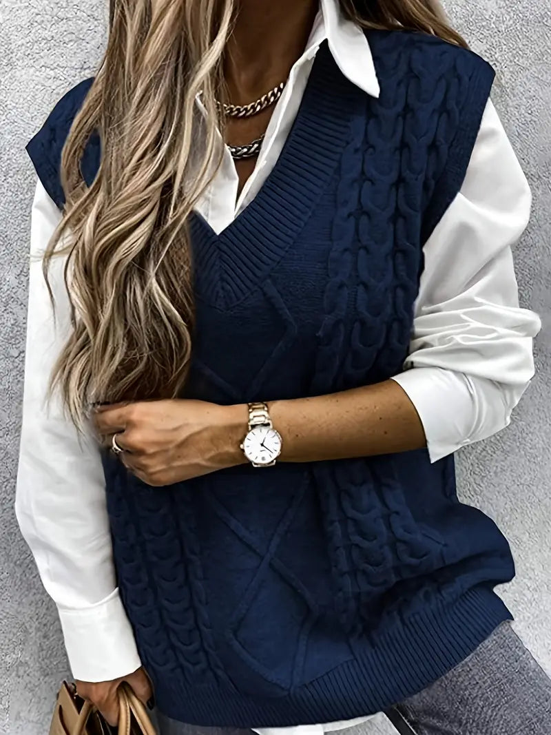 Figure-Flattering V-Neck Jumper