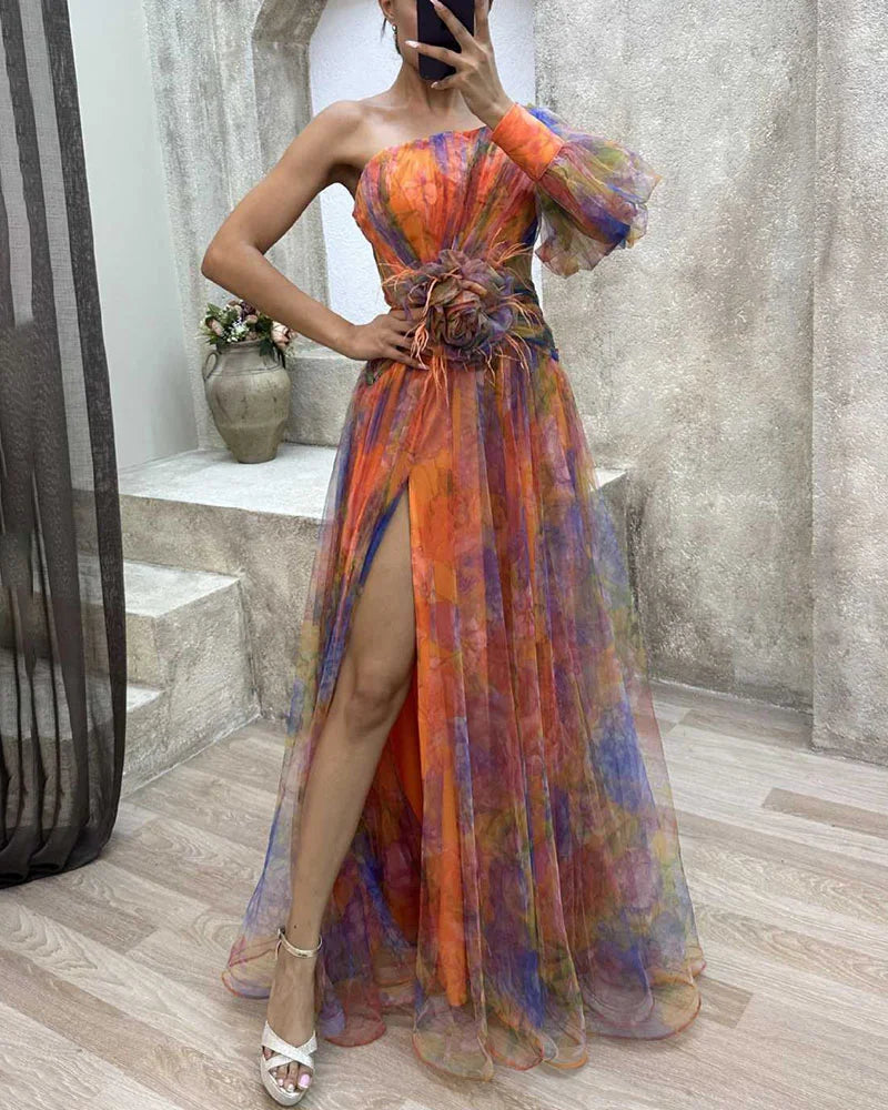 Elegant Figure Enhancing Long Sleeve Dress