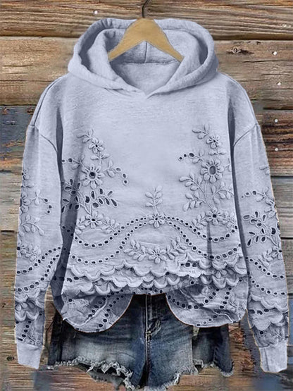 Ultimate Cozy Floral Elegance Hoodie