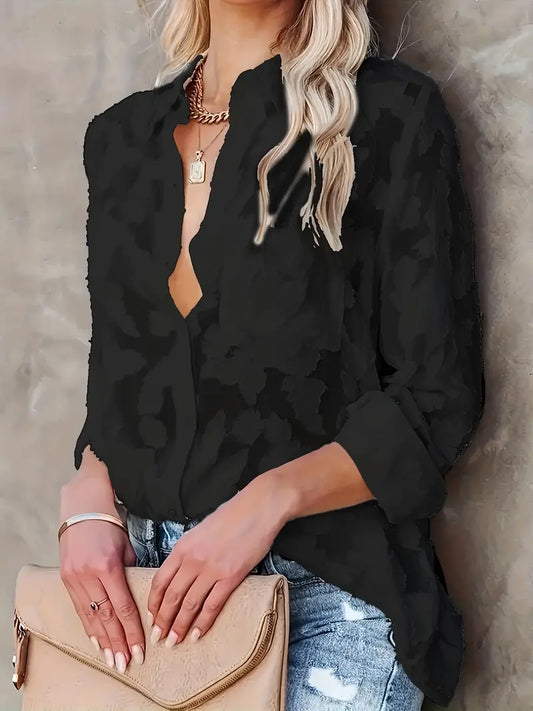 Lilac Floral Easy-Care Blouse