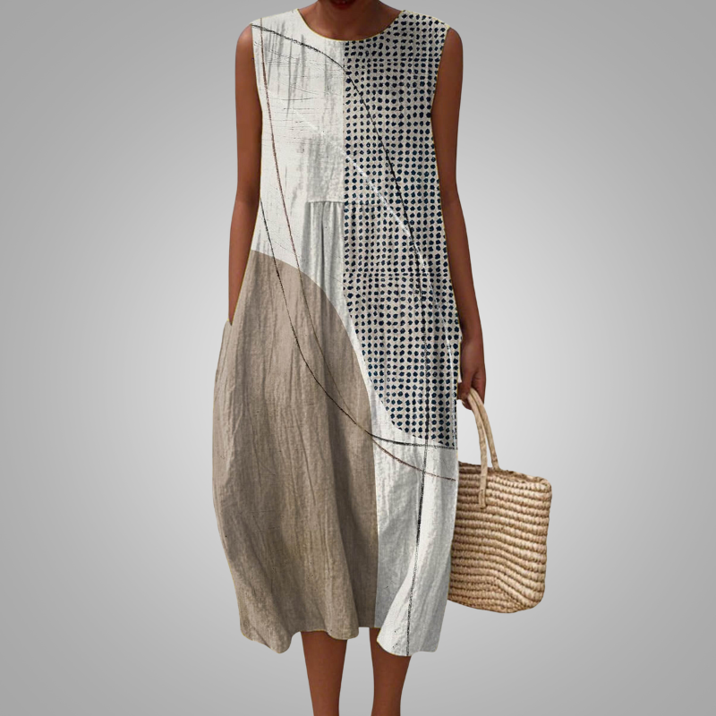 Elegant Neutral-Tone Dress