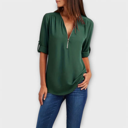 Olivia Relaxed V-Neck Blouse
