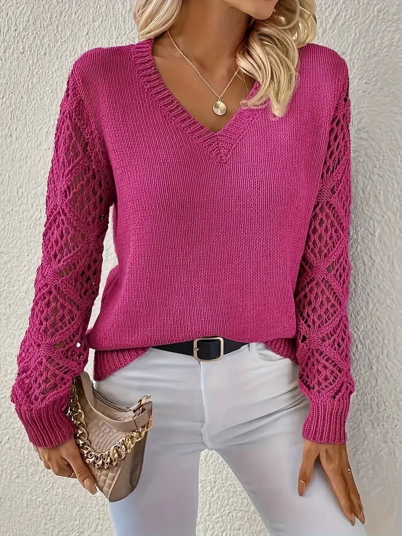 Figure-Flattering V-Neck Jumper
