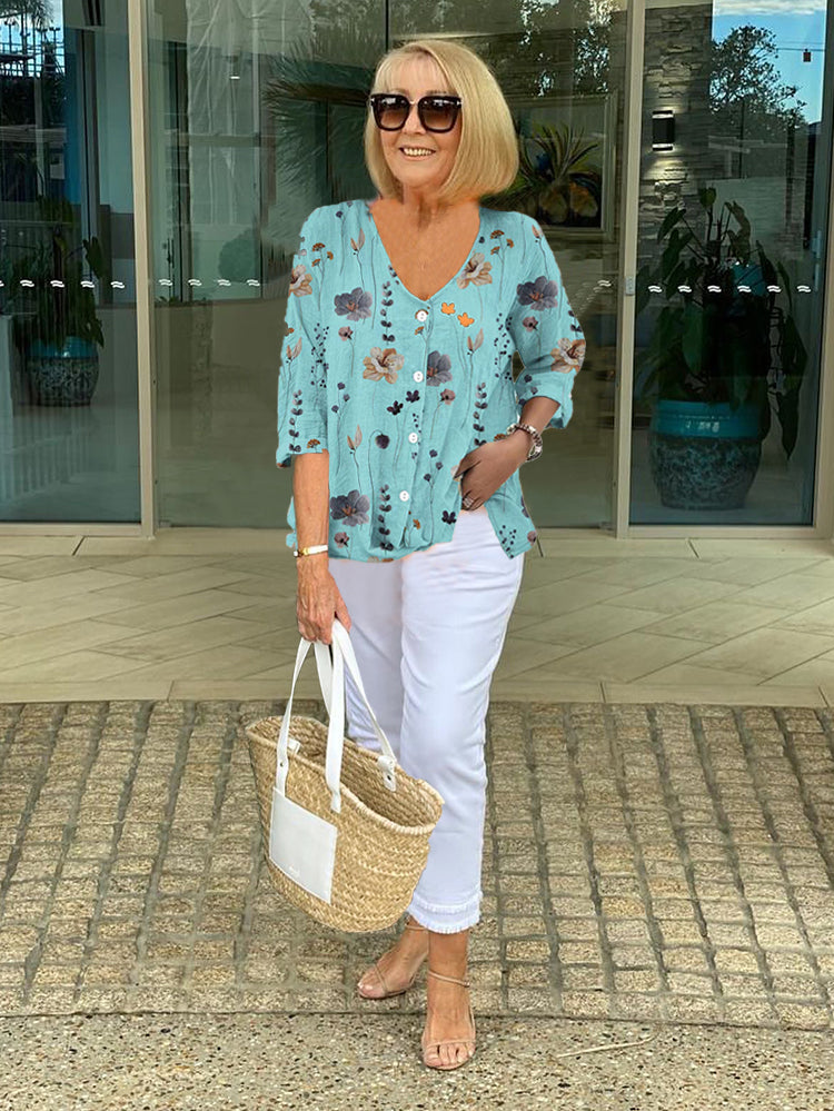 Graceful-Fit Floral Blouse