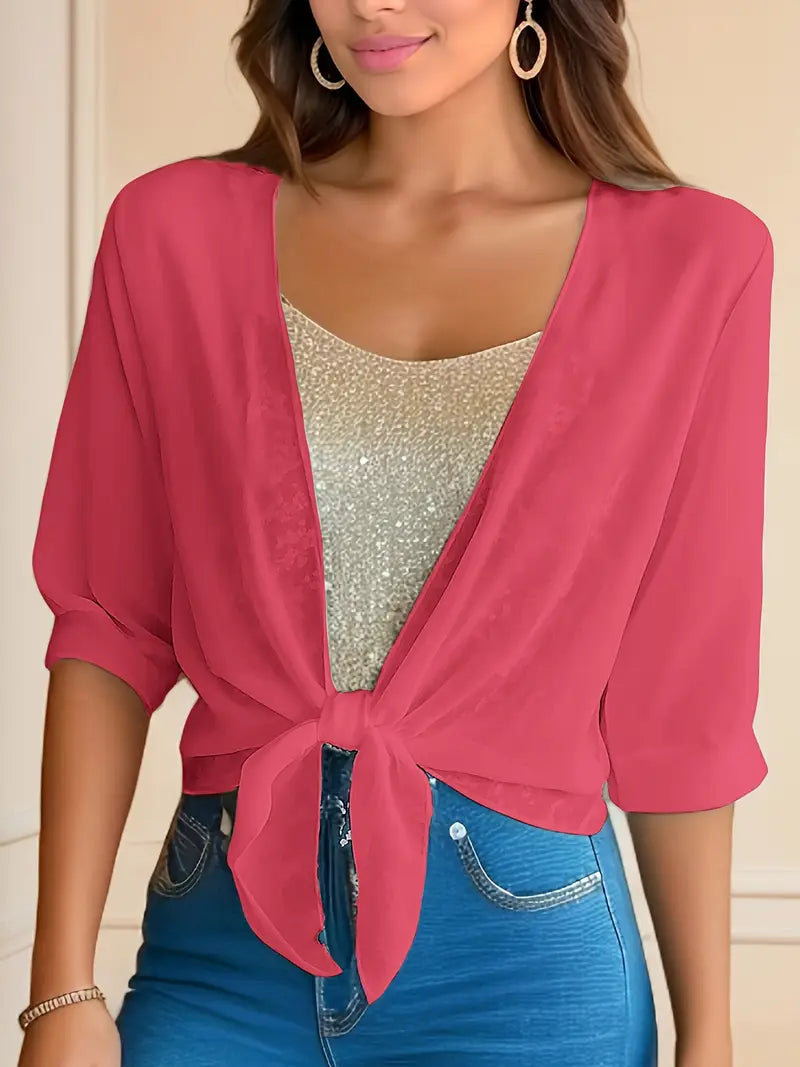 Flattering Tie-Neck Blouse