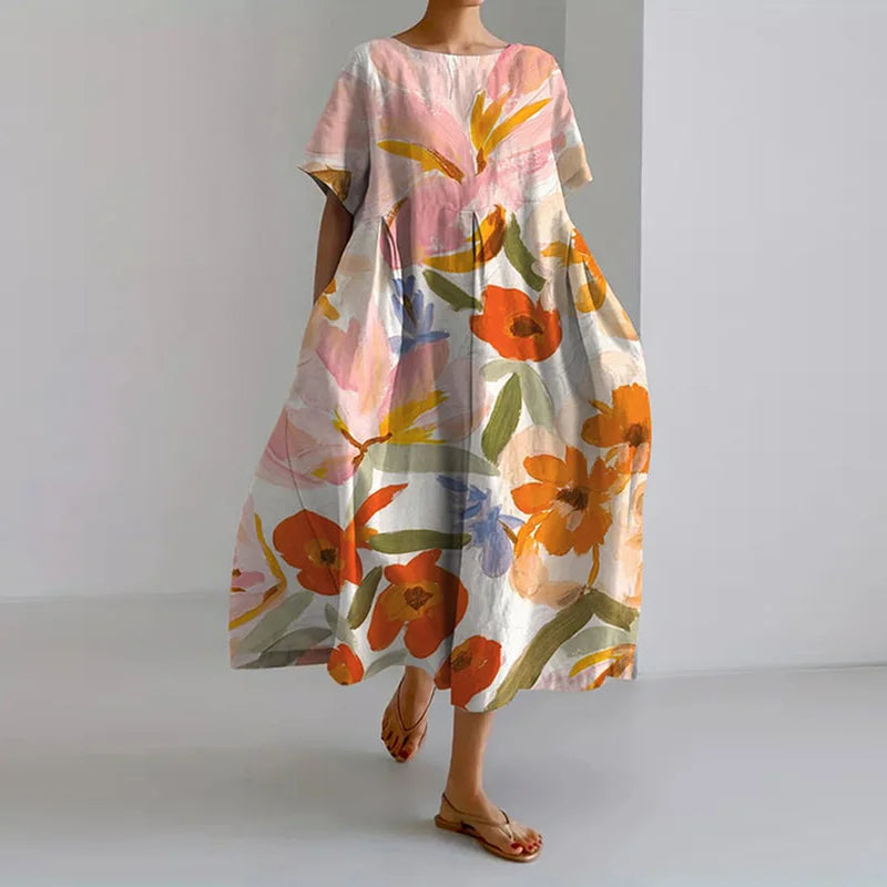 Floral-Breeze V-Neck Dress