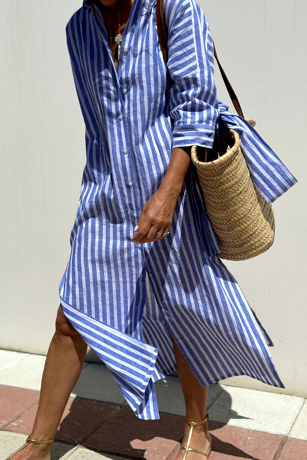 Elegance-Relaxed Striped Dress