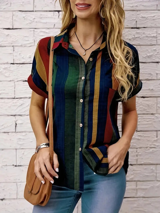 Striped Easy-Care Blouse