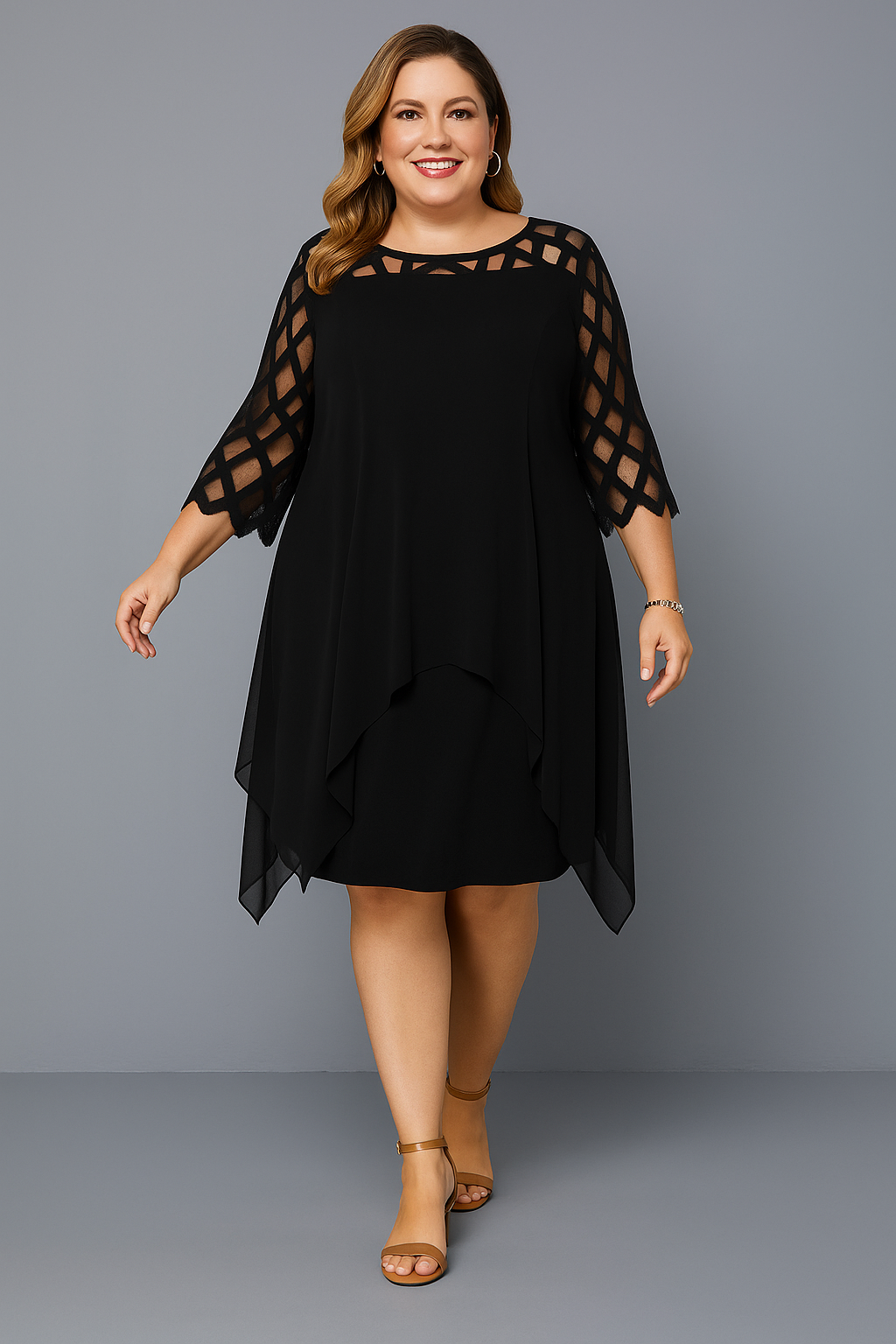 Graceful Lace Midi Dress