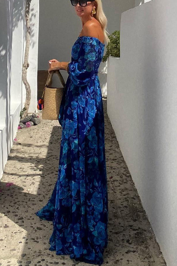 Romantic Floral Off-Shoulder Dress