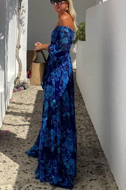 Romantic Floral Off-Shoulder Dress