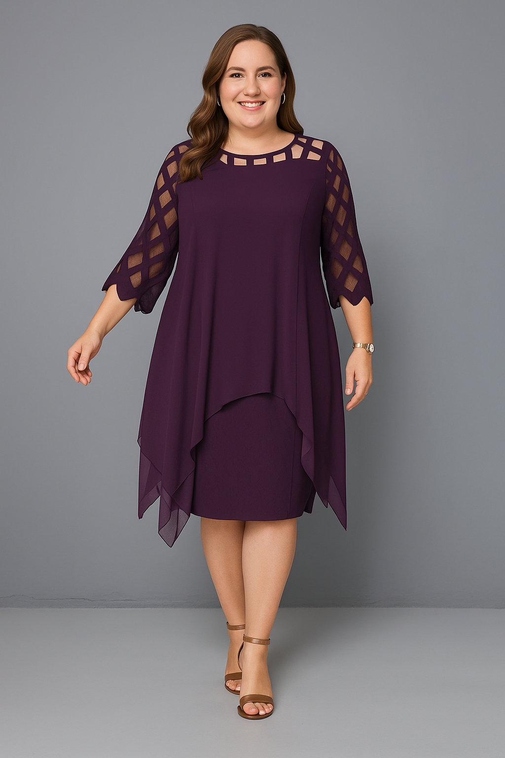 Graceful Lace Midi Dress