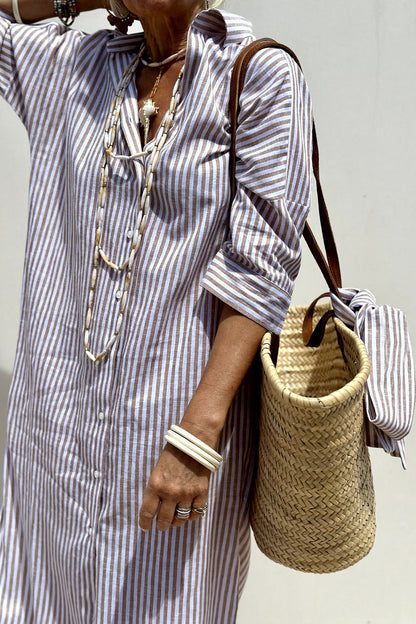 Elegance-Relaxed Striped Dress