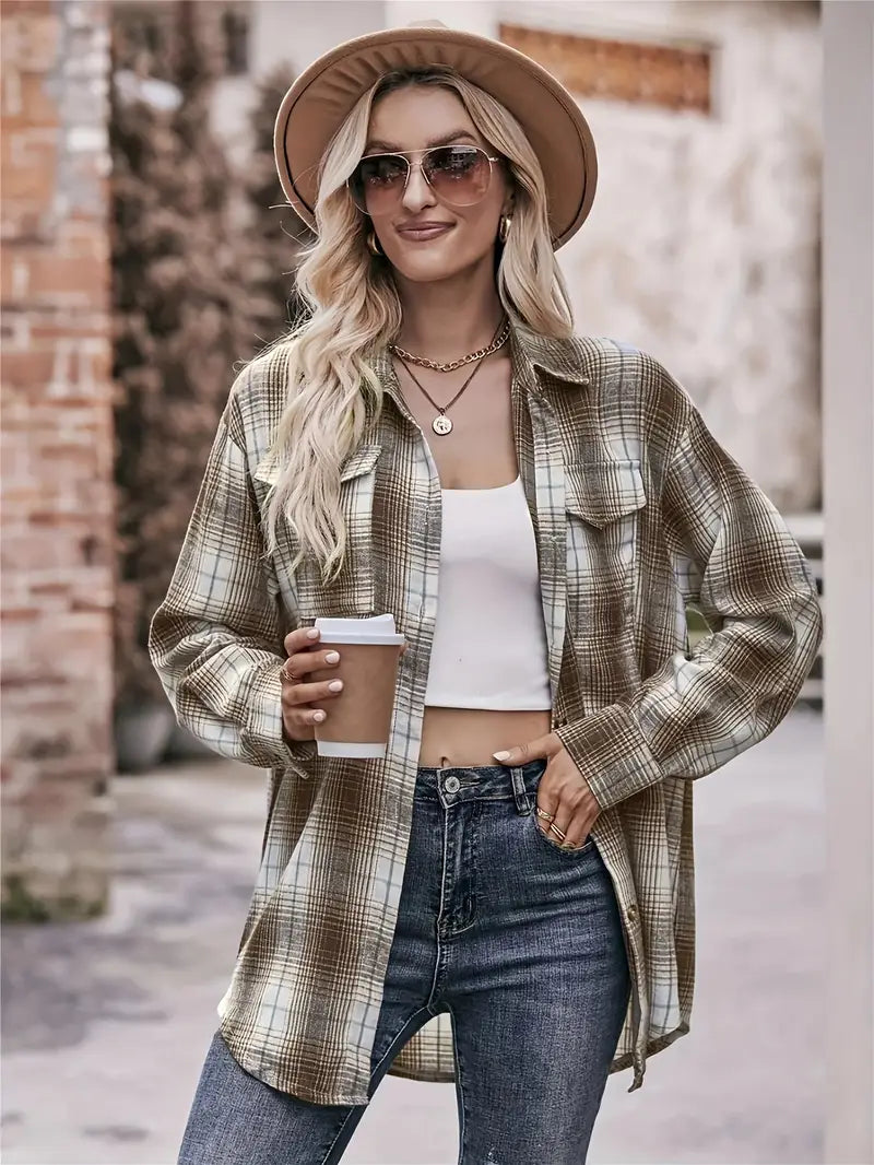 Easy-Care Checked Blouse