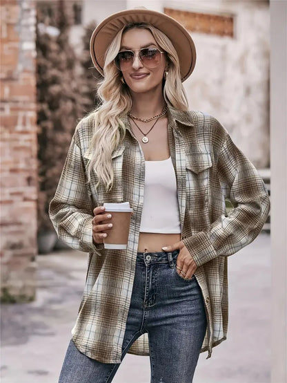 Easy-Care Checked Blouse