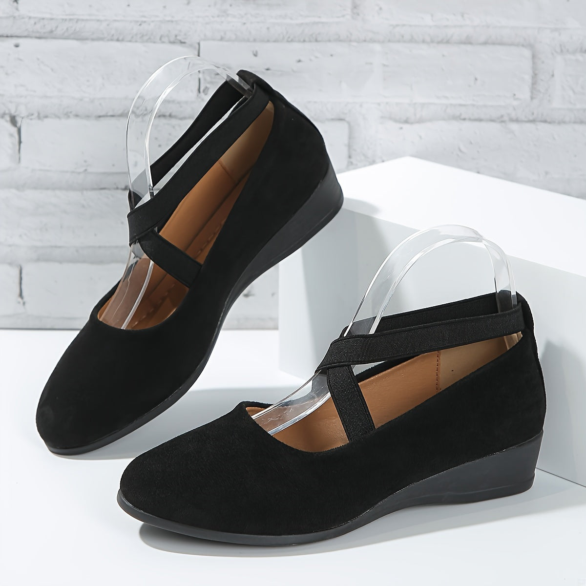 Red Stable-Step Wedge Sandals