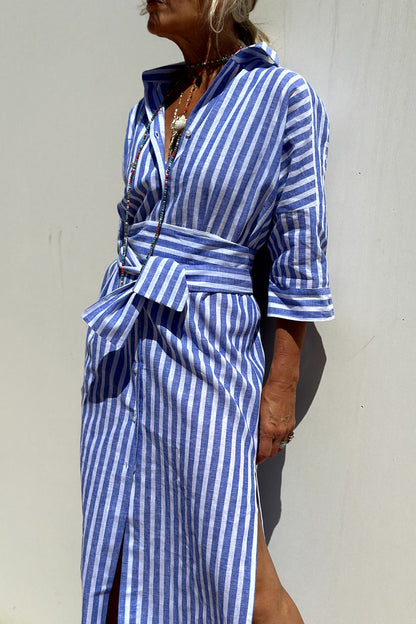 Elegance-Relaxed Striped Dress